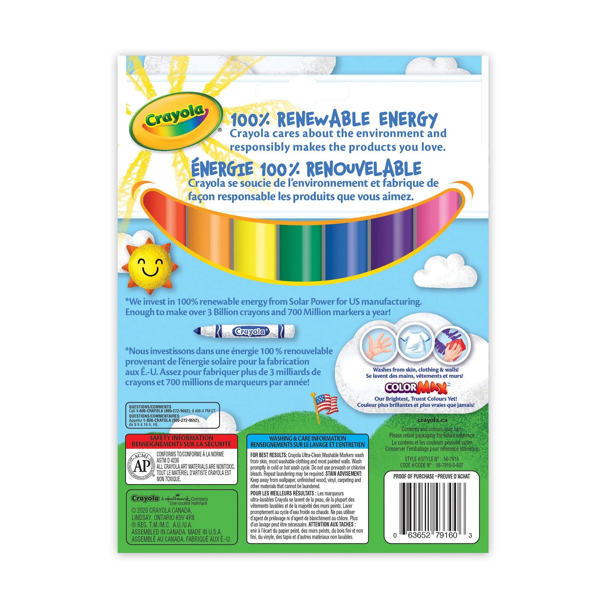 Crayola Washable Broad Line Markers (16 Count) - Vibrant Colors for Kids Art Projects, School Supplies & Classroom Activities