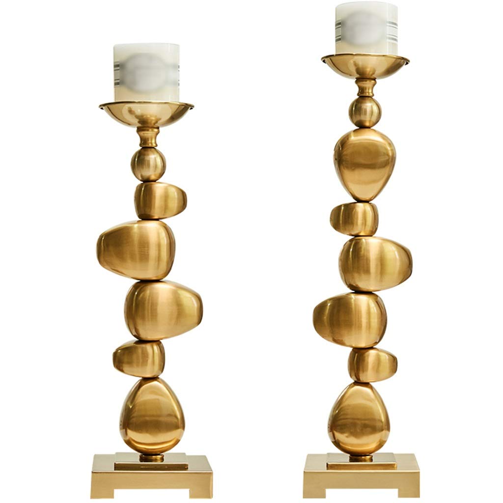 Vintage Gold Candle Holders for Pillar Candles - Elegant Dining Table Candelabra Set for Romantic Dinners, Wedding Decor & Hotel Events - Perfect for Candlelight Dinners, Home Decor & Special Occasions