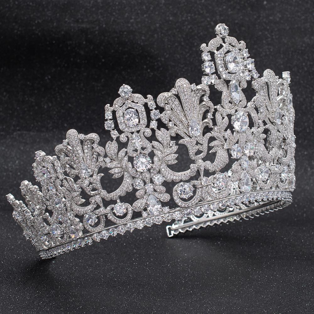 10.5CM Cubic Zirconia Luxembourg Replica Tiara for Wedding, Prom, Pageant & Bridal Accessories - Elegant Queen Crown for Women & Girls (HG026)