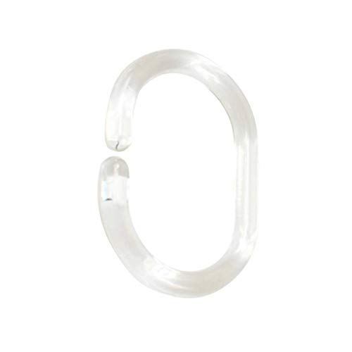 24-Piece Bendable Transparent C-Shaped Shower Curtain Rings Set - Durable Hooks for Bathroom Curtains & Home Decor Accessories (Perfect for Showers, Bathtubs, and Window Treatments)