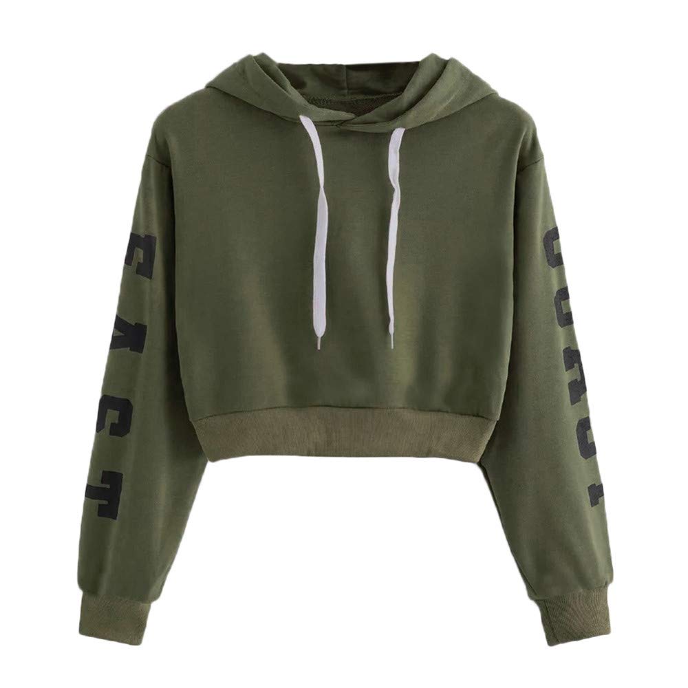 Women's Long Sleeve Hooded Pullover Sweatshirt - Loose Fit Letter Print Hoodie for Autumn & Sports | Casual Wear, Gym, Outdoor Activities