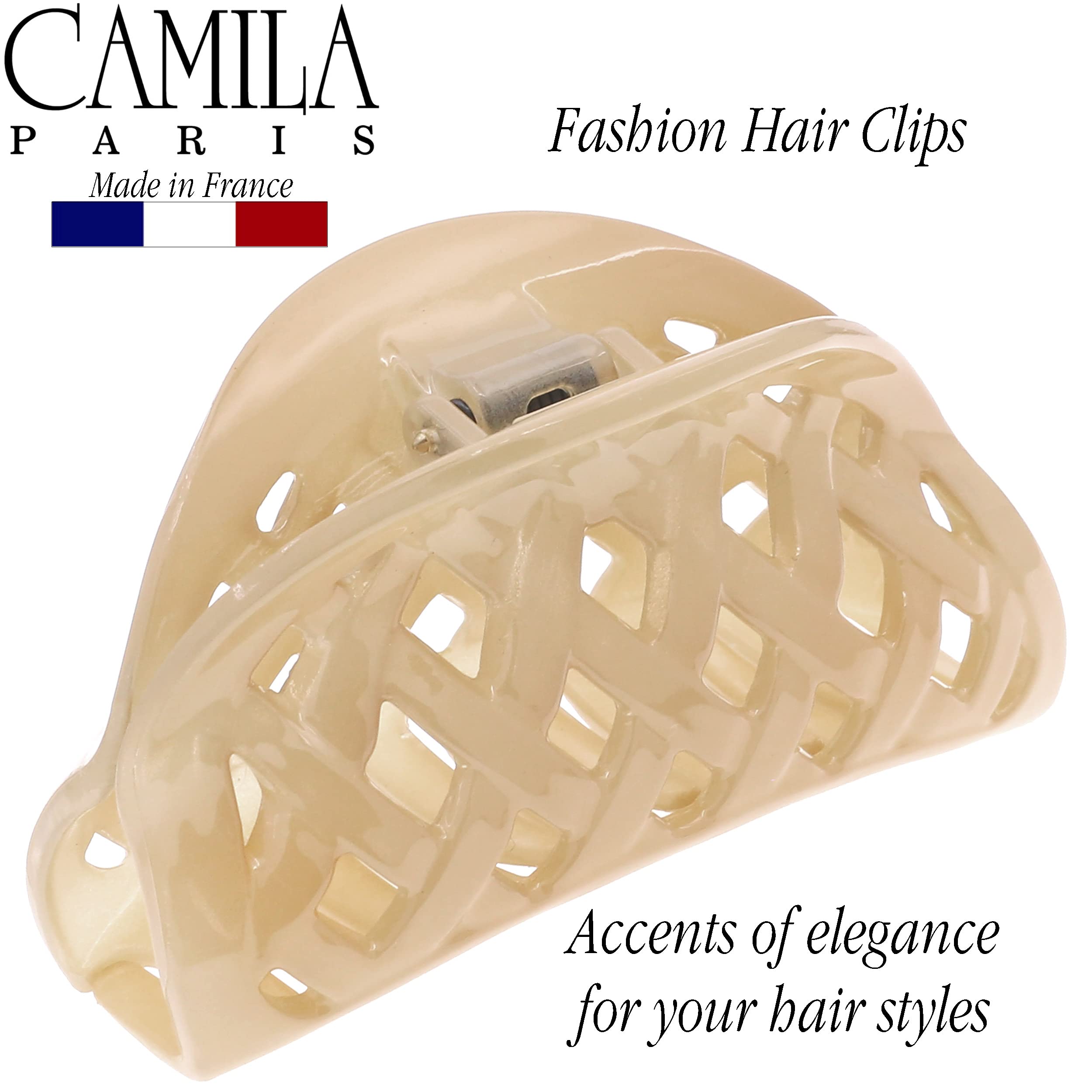 Camila Paris CP3204 French Hair Claw Clip for Women - No Pulling or Damage, 2.75 Inch Hair Accessory for Thick & Voluminous Hair - Durable Fashion Hair Clip Made in France | Perfect for Updos, Ponytails & Everyday Styling