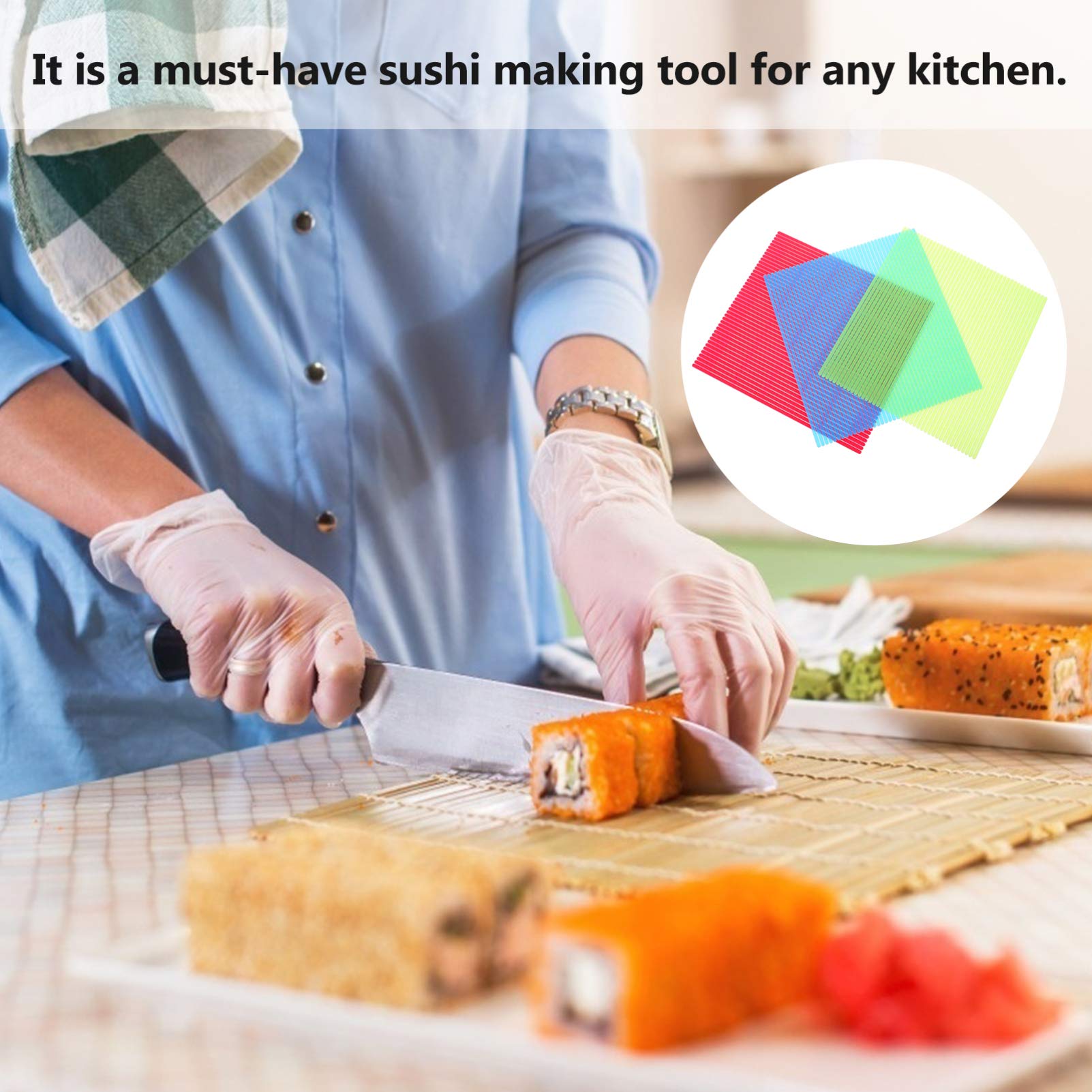 DOITOOL 3-Piece Sushi Rolling Kit - Natural Bamboo Sushi Mat, Rice Roller & Mold Maker for DIY Homemade Sushi - Perfect for Sushi Parties, Meal Prep & Japanese Cooking Accessories