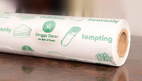 Dingga Decor Parchment Paper for Baking, Wrapping Food, Roti, Paratha, Cake & Cookies - 90 Meter Roll - Perfect for Home Baking, Cooking & Food Storage
