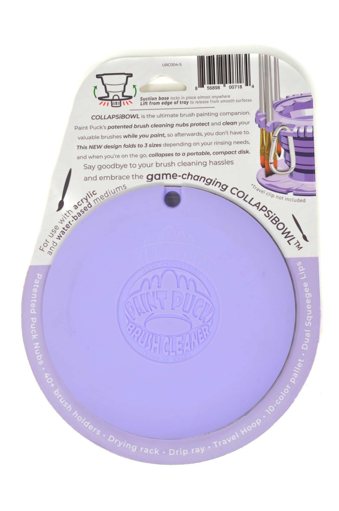 Collapsible Paint Brush Cleaner Cup for Acrylic & Watercolor - Studio & Classroom Use