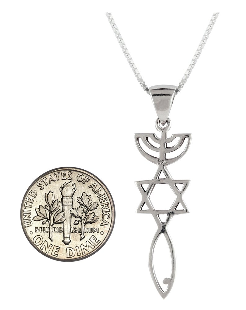 Sterling Silver Messianic Seal Pendant Necklace - Religious Jewelry with Chain for Spiritual Protection & Faith - Perfect for Worship, Prayer & Daily Wear
