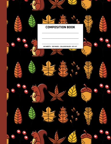 Squirrel Themed Composition Notebook - College Ruled 8.5 x 11 Journal with 120 Pages | Perfect for School, Note Taking & Creative Writing