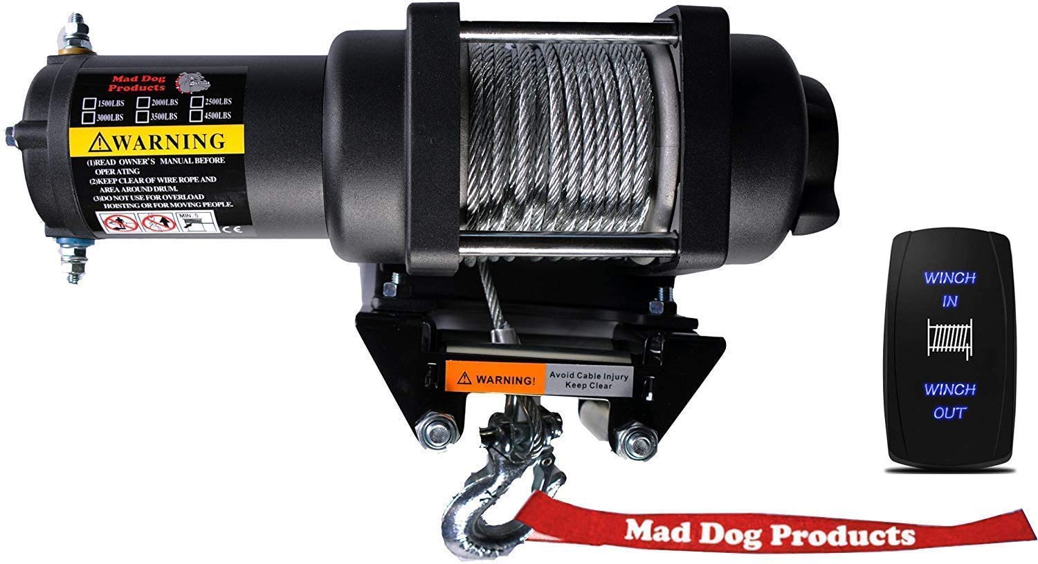 Mad Dog 3500lb Winch Mount Combo for Kawasaki Mule SX/XC 400 (2017-2025) | Heavy Duty ATV/UTV Winch Kit for Off-Roading, Farm & Hunting