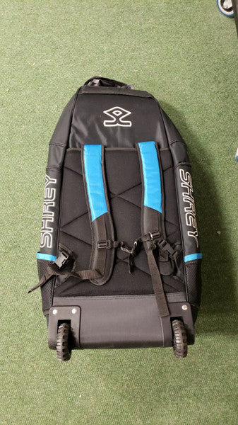 Shrey Original Pro Premium Duffle Wheelie Cricket Bag - Black & Blue | Large Capacity Sports Gear for Cricket Matches & Travel | Perfect for Players & Coaches
