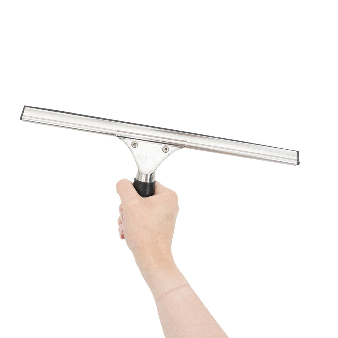 Ettore Complete Stainless Steel Squeegee with Rubber Grip - Professional Window Cleaning Tool for Home, Office, and Car Glass Care