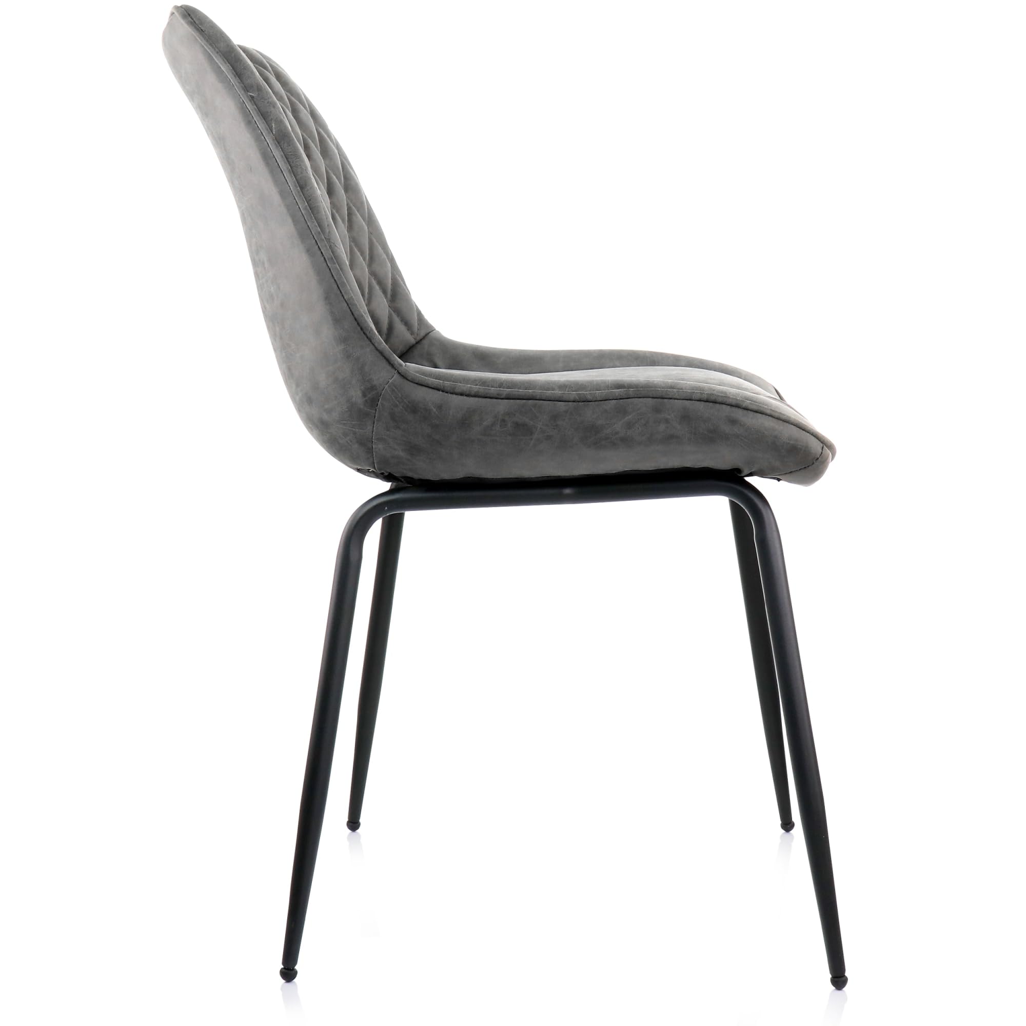 Elama Gry Tufted Chair Set of 2 - Modern Gray Upholstered Accent Chairs for Living Room, Bedroom, or Office - Comfortable Tufted Back and Soft Fabric Seating