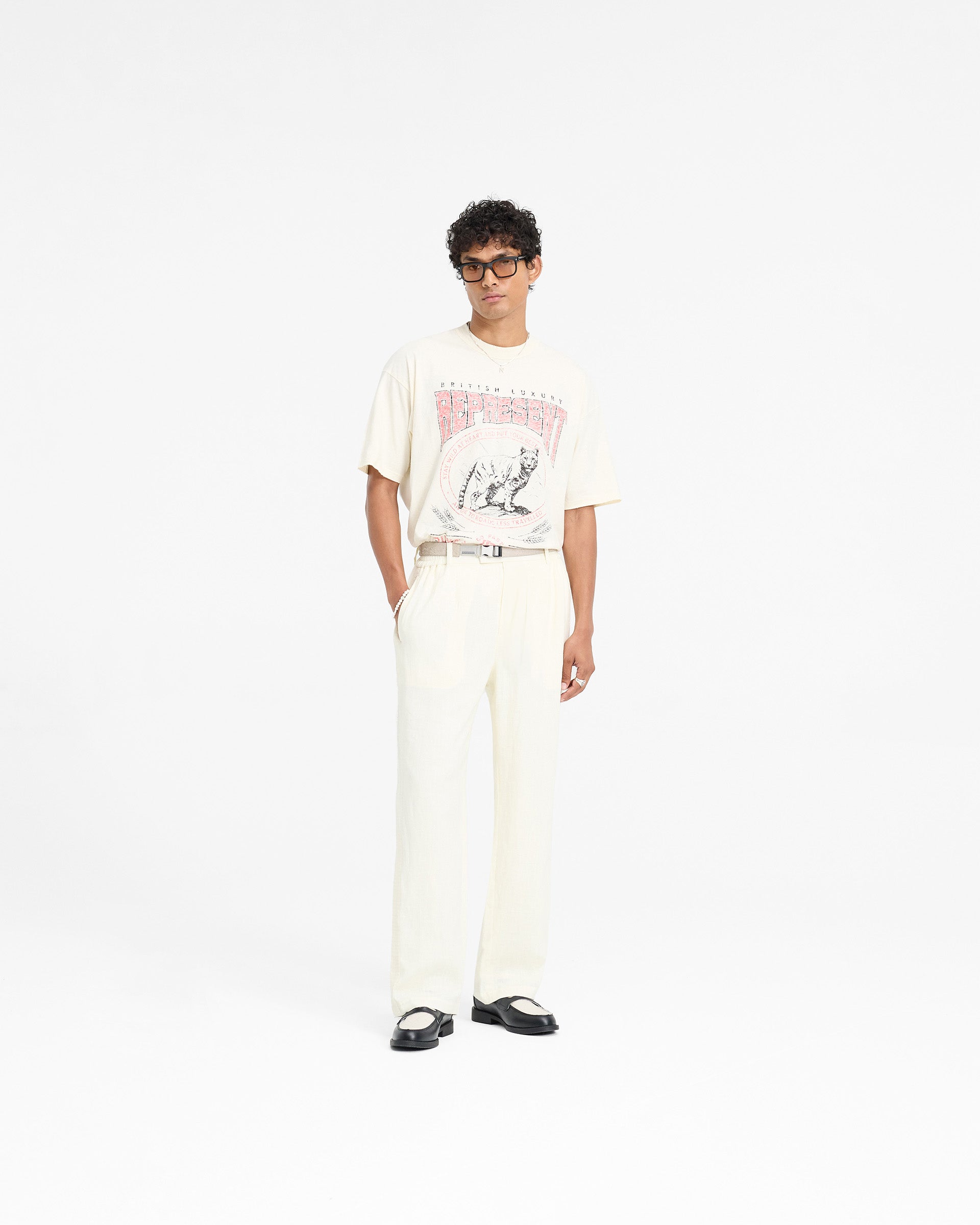Represent X Duke + Dexter Resort Pant in Ecru - Comfortable Vacation & Travel Pants for Men - Perfect for Beach, Cruise & Summer Getaways
