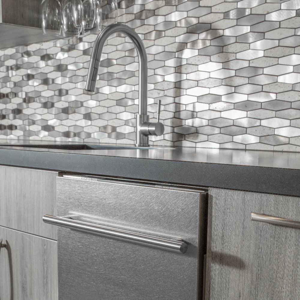 ZLINE Gemini Pull Down Single Handle Kitchen Faucet in Brushed Nickel - High Arc Modern Design for Easy Cleaning & Food Prep (GEM KF BN) | Perfect for Busy Home Cooks & Professional Chefs