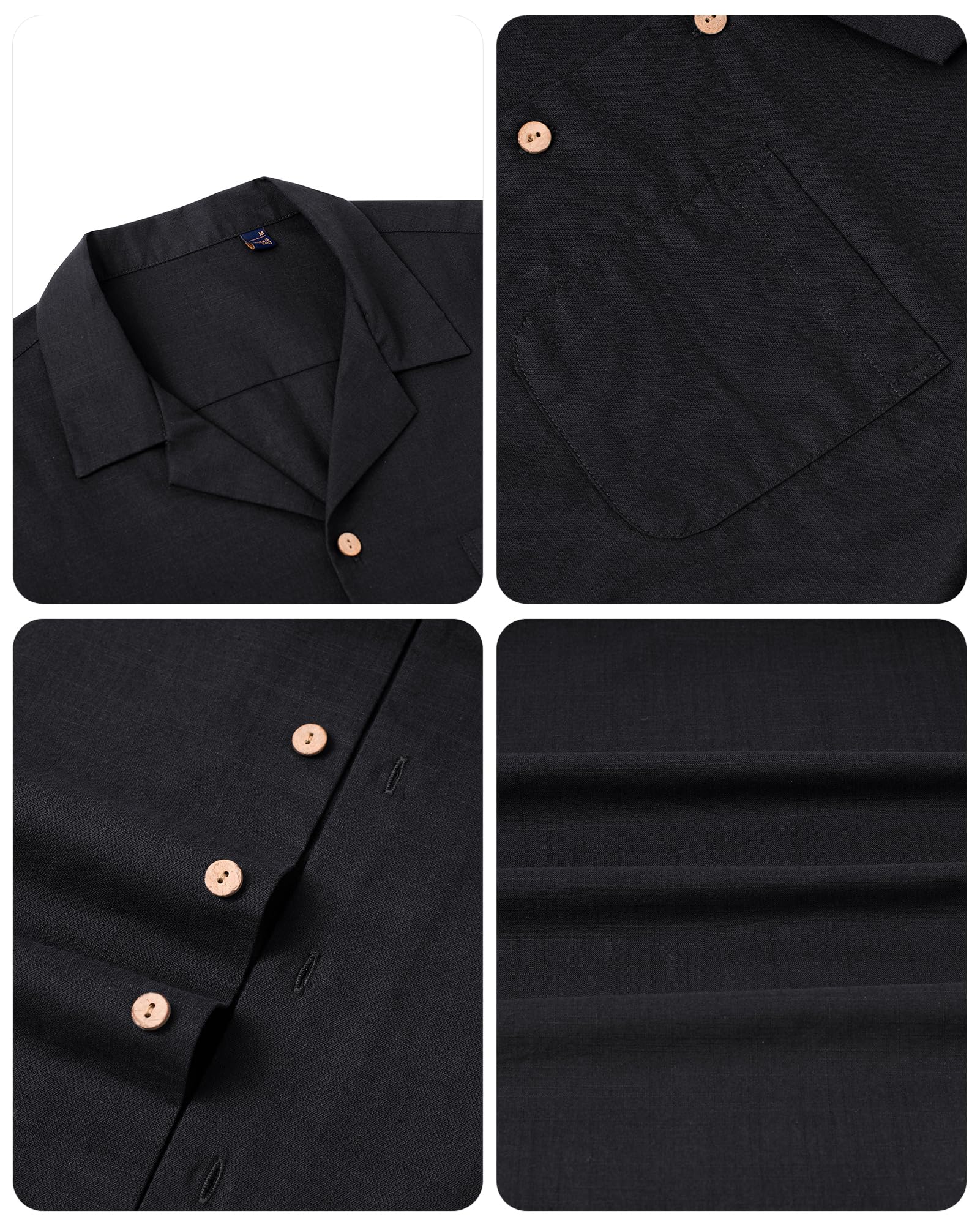 Gentle Men's Linen Shirts - Breathable Short Sleeve Button Down Shirts for Summer | Cotton Casual Cuban & Hawaiian Shirts | Perfect for Beach Vacations, Outdoor Parties & Tropical Getaways