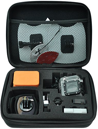 Medium Protective Case for GoPro HERO 11/10/9/8/7/6/5 Cameras with Custom Foam Insert & Free Microfiber Cloth - Perfect for Travel, Adventure & Action Sports Storage