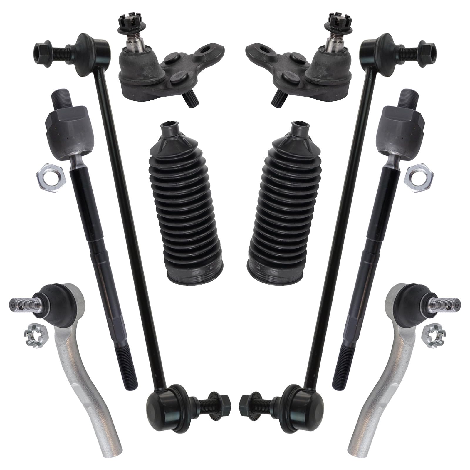 TRQ Front Steering & Suspension Kit for 2012-2016 Honda CR-V - Ball Joint, Rack & Pinion, Bellow, Sway Bar, Stabilizer Link, Tie Rod - Improve Handling & Ride Comfort for City Driving & Off-Road Adventures