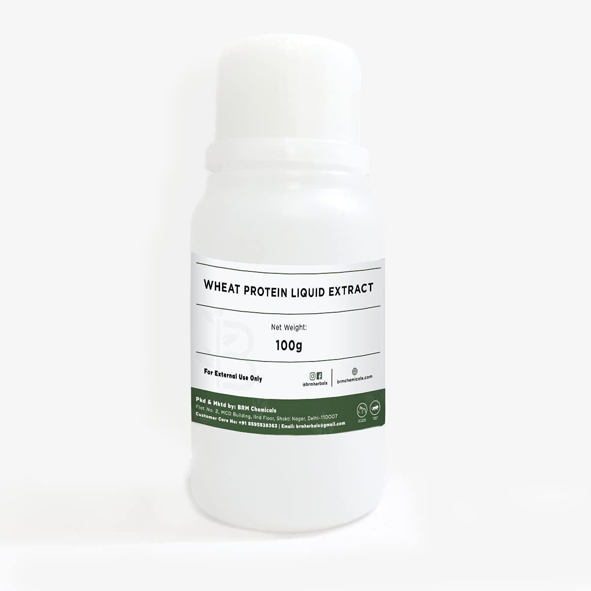BRM Herbals Wheat Protein Liquid Extract - Water Soluble - 100g for Soap, Shampoo, Cosmetic, Lotion, Cream, Face Wash & Serum DIY - Natural Hair & Skin Care for Hydration & Repair - Perfect for Homemade Beauty Products & Personal Care Routines