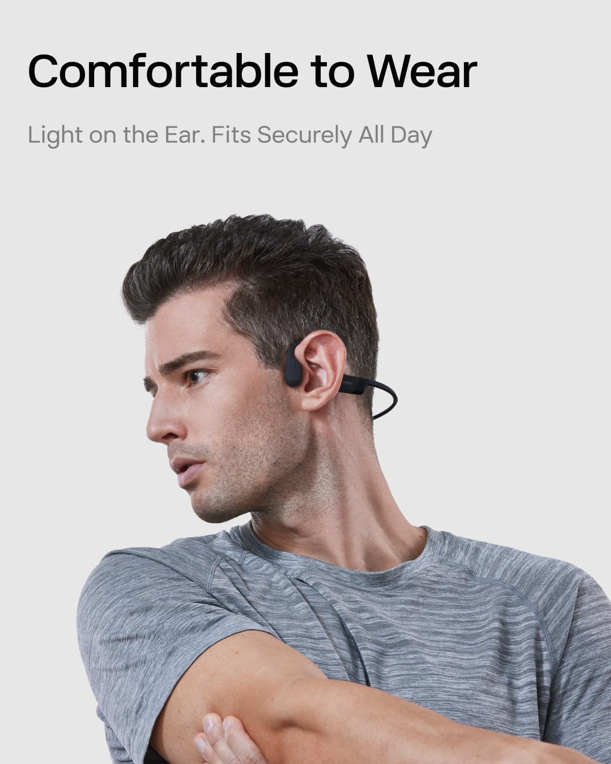 SHOKZ OpenRun Mini (AfterShokz Aeropex Mini) - Lightweight Bone Conduction Open-Ear Bluetooth Headphones for Running, Cycling & Workouts - IP67 Waterproof Wireless Sport Earbuds with Built-in Mic & Headband - Perfect for Gym, Jogging & Outdoor Activities
