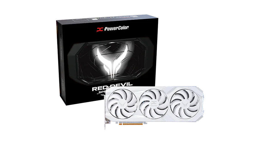 PowerColor Radeon RX 9070 XT Red Devil Spectral White 16GB GDDR6 Gaming Graphics Card - High Performance GPU for 4K Gaming, VR & Content Creation