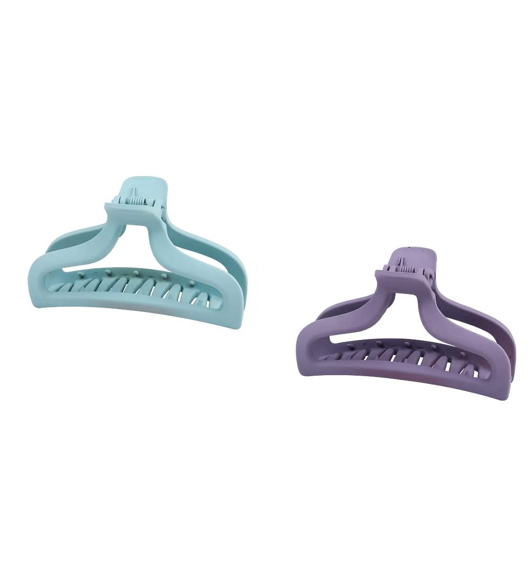 STYLEDOSE 2Pcs Matte Acrylic Hair Clips for Women - Solid Color Simple Hair Claw Barrette Hairpins, Non-Slip Hair Accessories for Girls & Women (Multicolor) - Perfect for School, Work, Parties & Everyday Styling