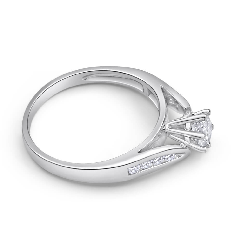 18ct White Gold 1/2 Carat Diamond Engagement Ring for Women - Perfect for Proposals, Anniversaries & Special Occasions