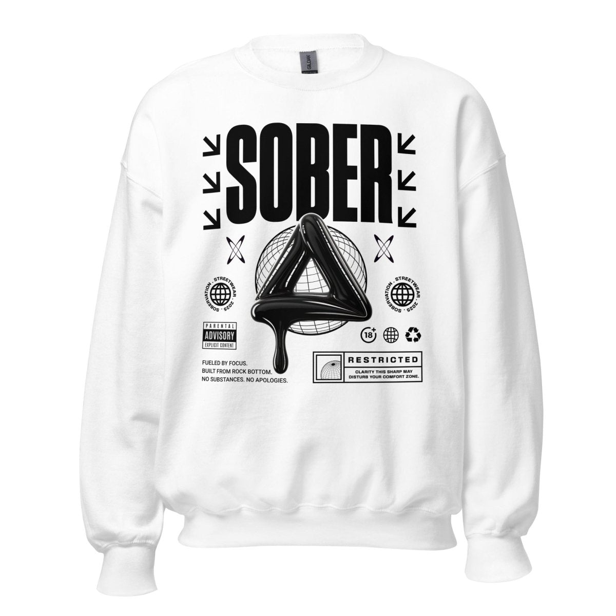 Sober Black Label Classic Recovery Sweatshirt - Comfortable Pullover Hoodie for Addiction Recovery & Sobriety Support - Perfect for AA Meetings, Sober Living & Everyday Wear