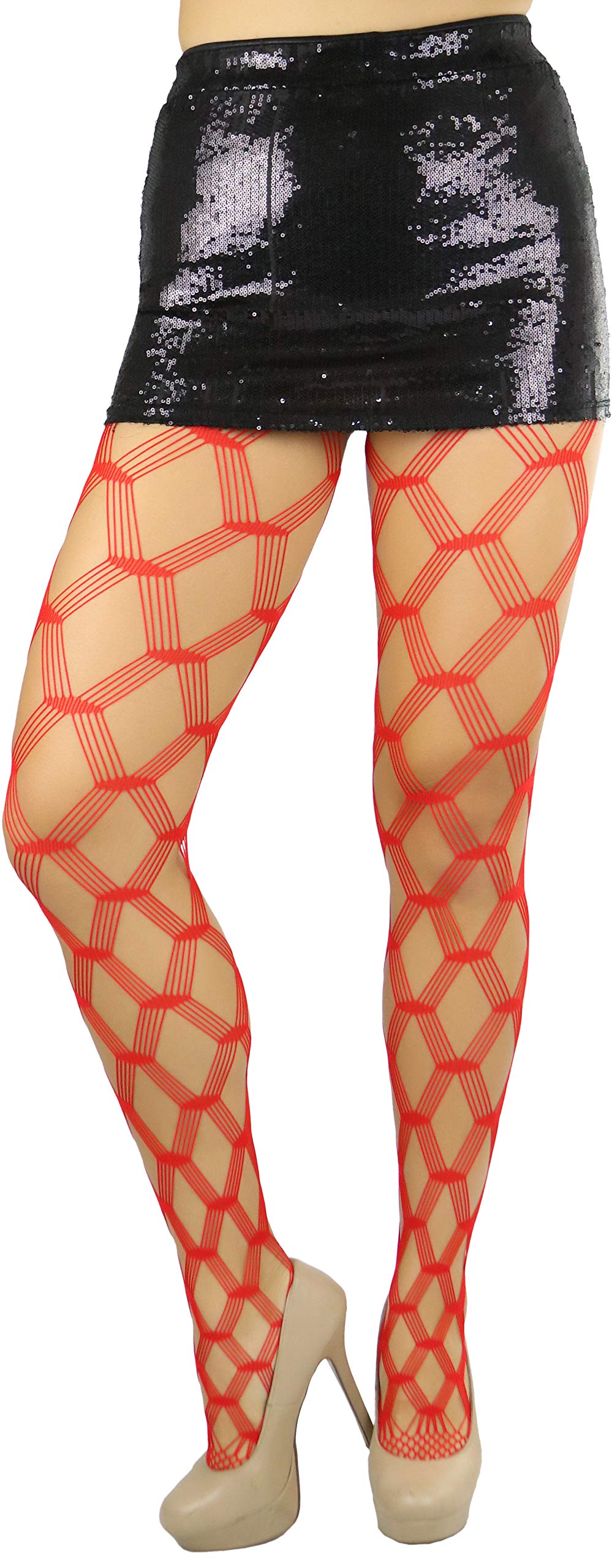 ToBeInStyle Women's Diamond Mesh Pantyhose - Sheer Tights with Stretch Comfort for Everyday Wear & Special Occasions