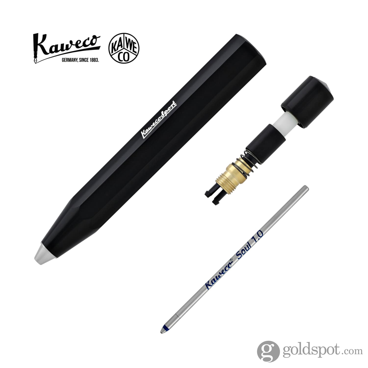 Kaweco Skyline Sport Ballpoint Pen - Premium Black Retractable Ink Pen for Writing, Note Taking & Everyday Carry (EDC) - Perfect Gift for Professionals, Students & Office Use