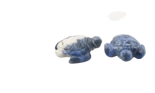 Majestic 2 Carved Sodalite Sea Turtle Beads for Jewelry Making - DIY Necklace, Bracelet & Craft Supplies - Perfect for Beach-Themed Jewelry & Gifts
