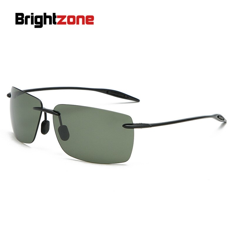 Brightzone Men's Rimless Ultra Light TR90 Sunglasses - Polarized UV Protection for Driving, Running & Outdoor Activities