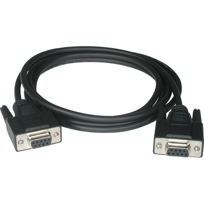 15Ft DB9 F/F Null Modem Cable Black - High-Speed Serial RS232 Data Transfer for Industrial Equipment, POS Systems & Networking - Perfect for Factory Automation, Server Rooms & Office Connectivity