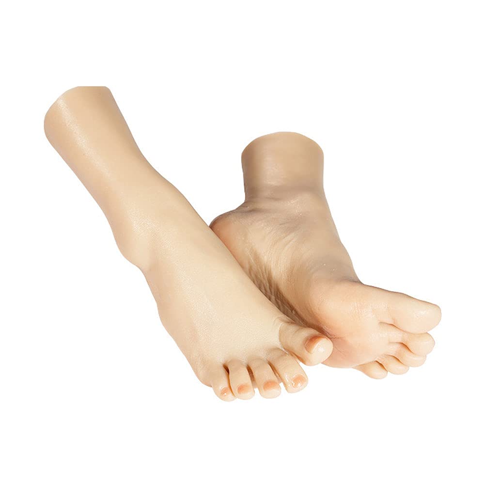 1 Pair Life-Size Silicone Female Mannequin Feet - Realistic Artificial Feet for Art Sketching, Nail Practice, Shoe Display, Jewelry Modeling & Massage Training | Perfect for Artists, Nail Technicians & Footwear Designers