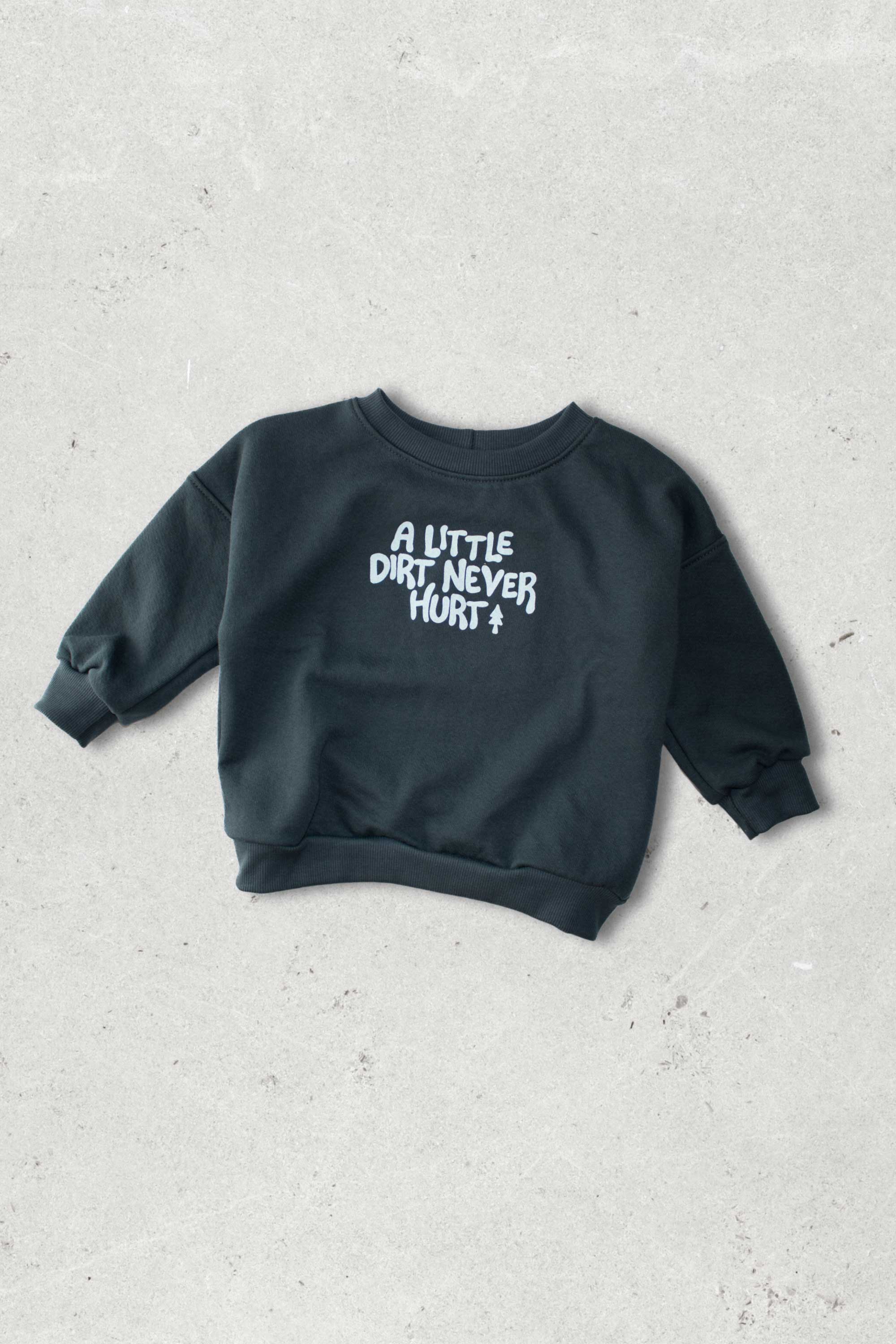 Organic 'A Little Dirt Never Hurt' Oversized Sweatshirt - Cozy Unisex Pullover for Casual Wear, Loungewear & Outdoor Activities