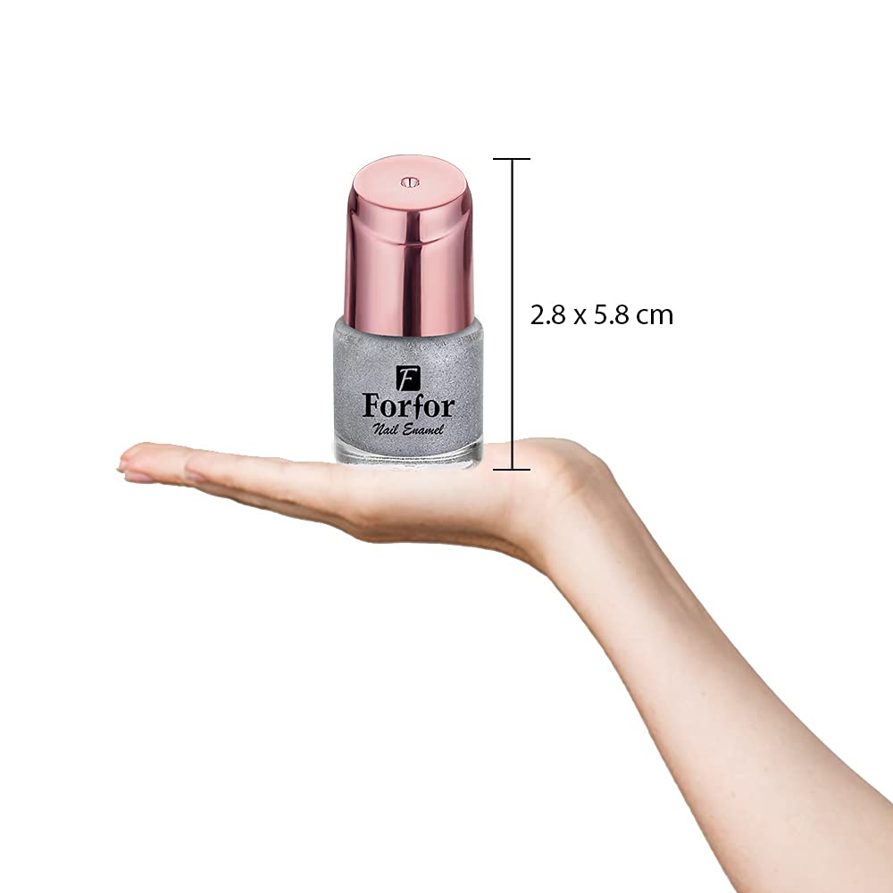 FORFOR® Perfect Stay Glitter Nail Polish - Long Lasting Silver Glitz Nail Polish for Women, Salon Quality Shine & Sparkle | Perfect for Parties, Weddings & Special Occasions