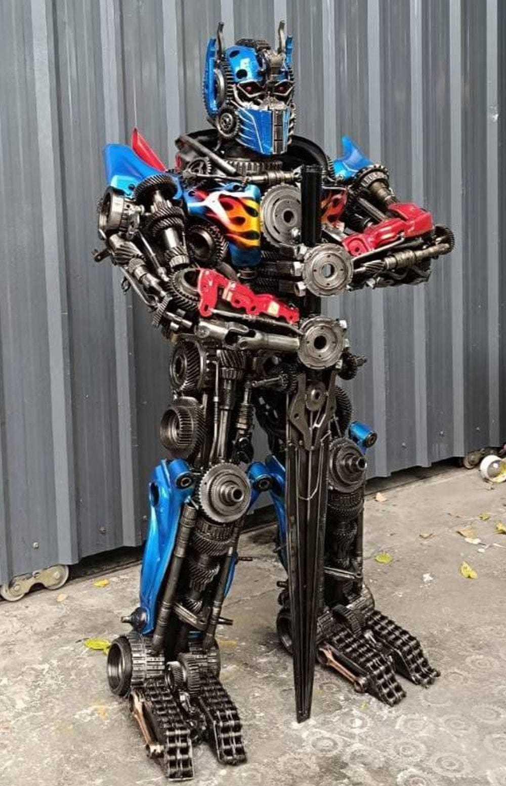 Optimus Prime Recycled Metal Art Sculpture - 55