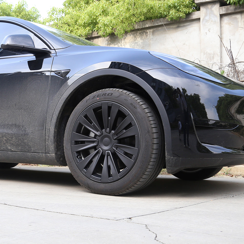 EVBASE 19 Inch Tesla Model Y Turbine Wheel Covers - 4PCS Matte Black Sport Rims for Model X Version | Enhance Style & Protect Alloy Wheels | Perfect for Daily Commuting & Road Trips