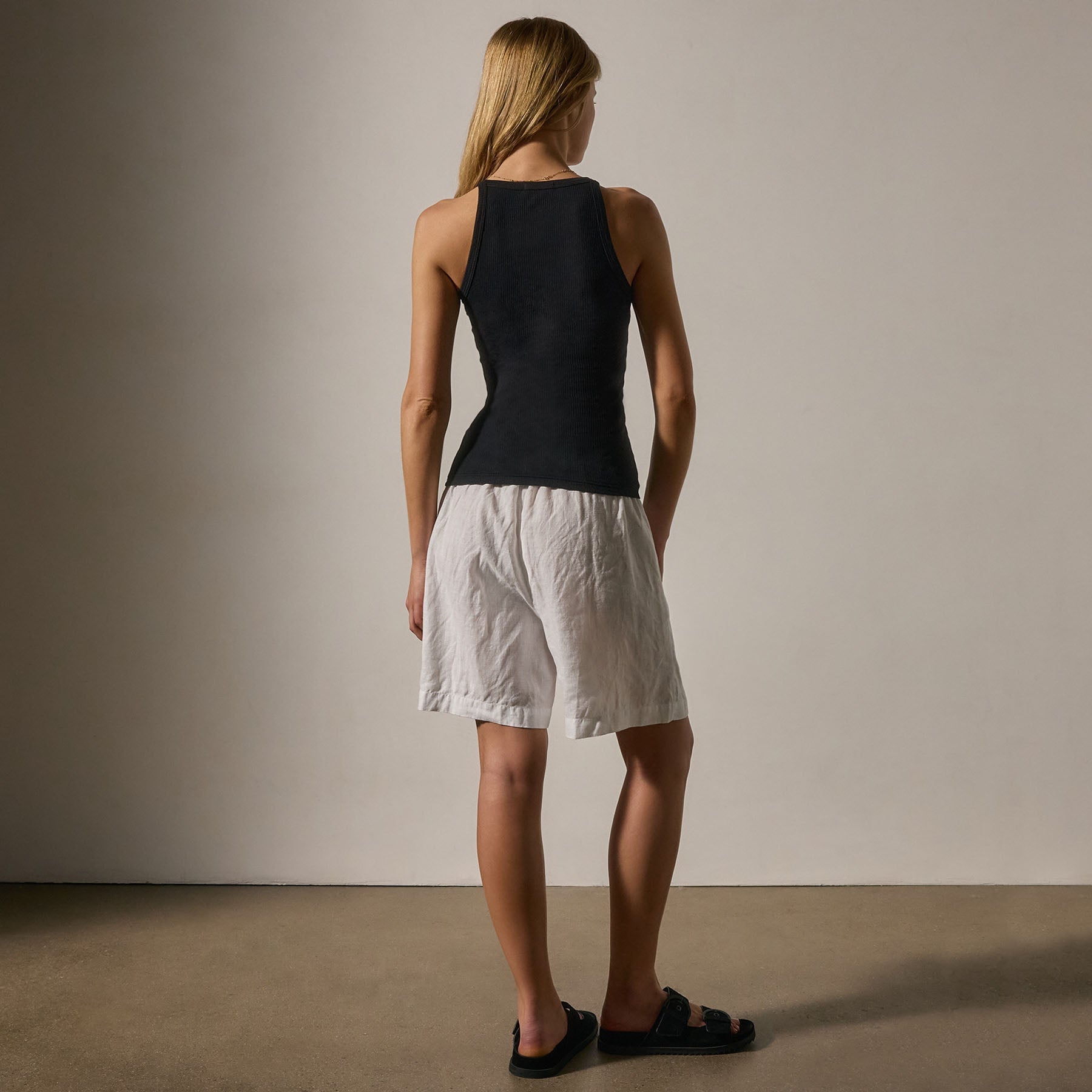 Ribbed High Neck Cami Top for Women - Stretchy Slim Fit Sleeveless Shirt, Black | Perfect for Layering, Casual Outfits & Office Wear