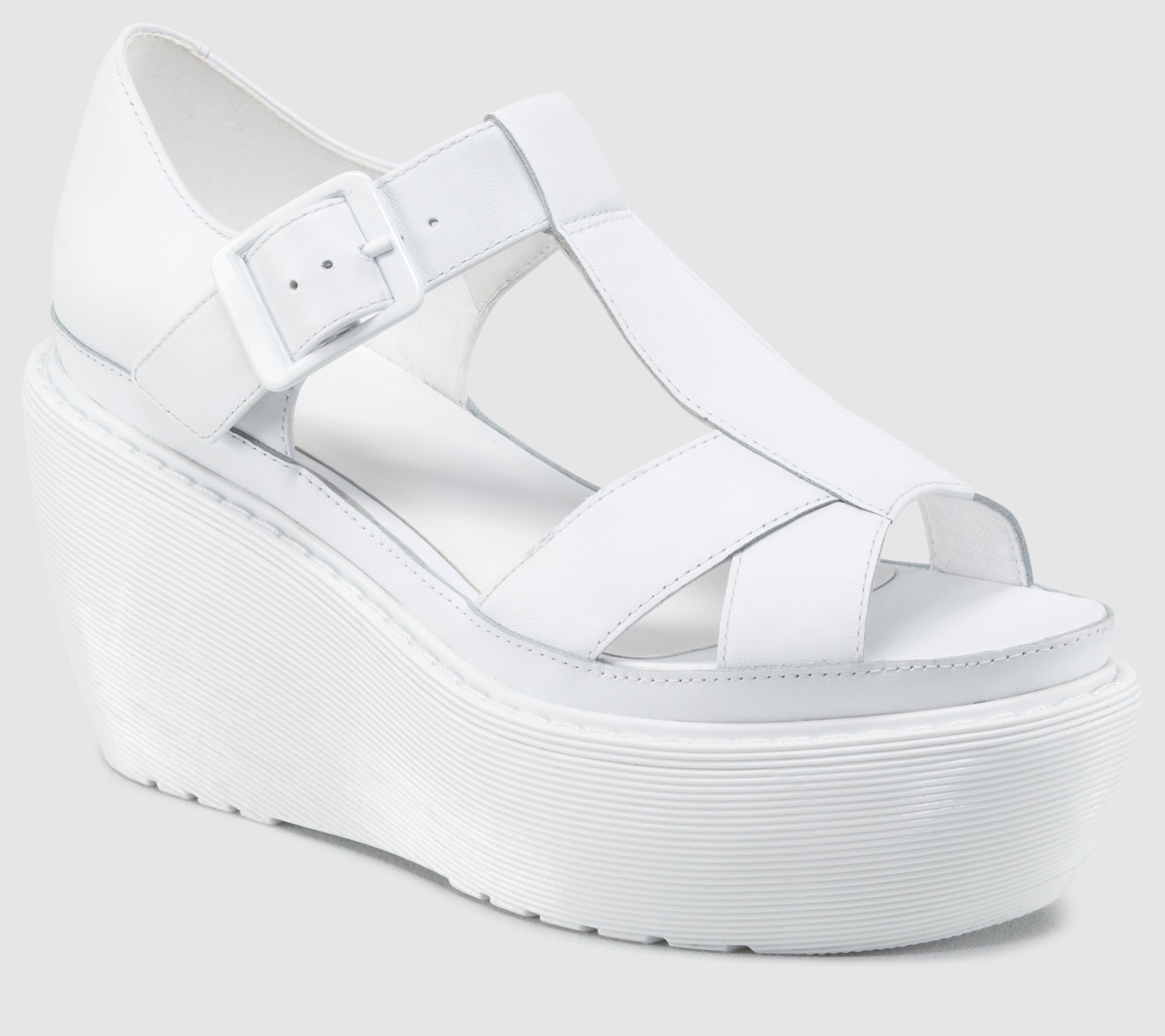 ADAYA Women's White Softy T Platform Sandals - Comfortable & Stylish Summer Shoes for Beach, Casual Outings & Daily Wear