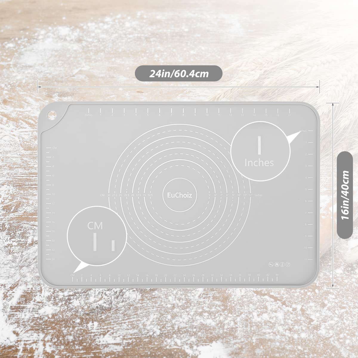 24x16 Inch Extra Thick Non-Stick Silicone Baking Mat - Food Grade Pastry Dough Rolling Mat with Raised Edges for Cookies, Pies & Bread Making | Perfect for Home Bakers & Professional Kitchens