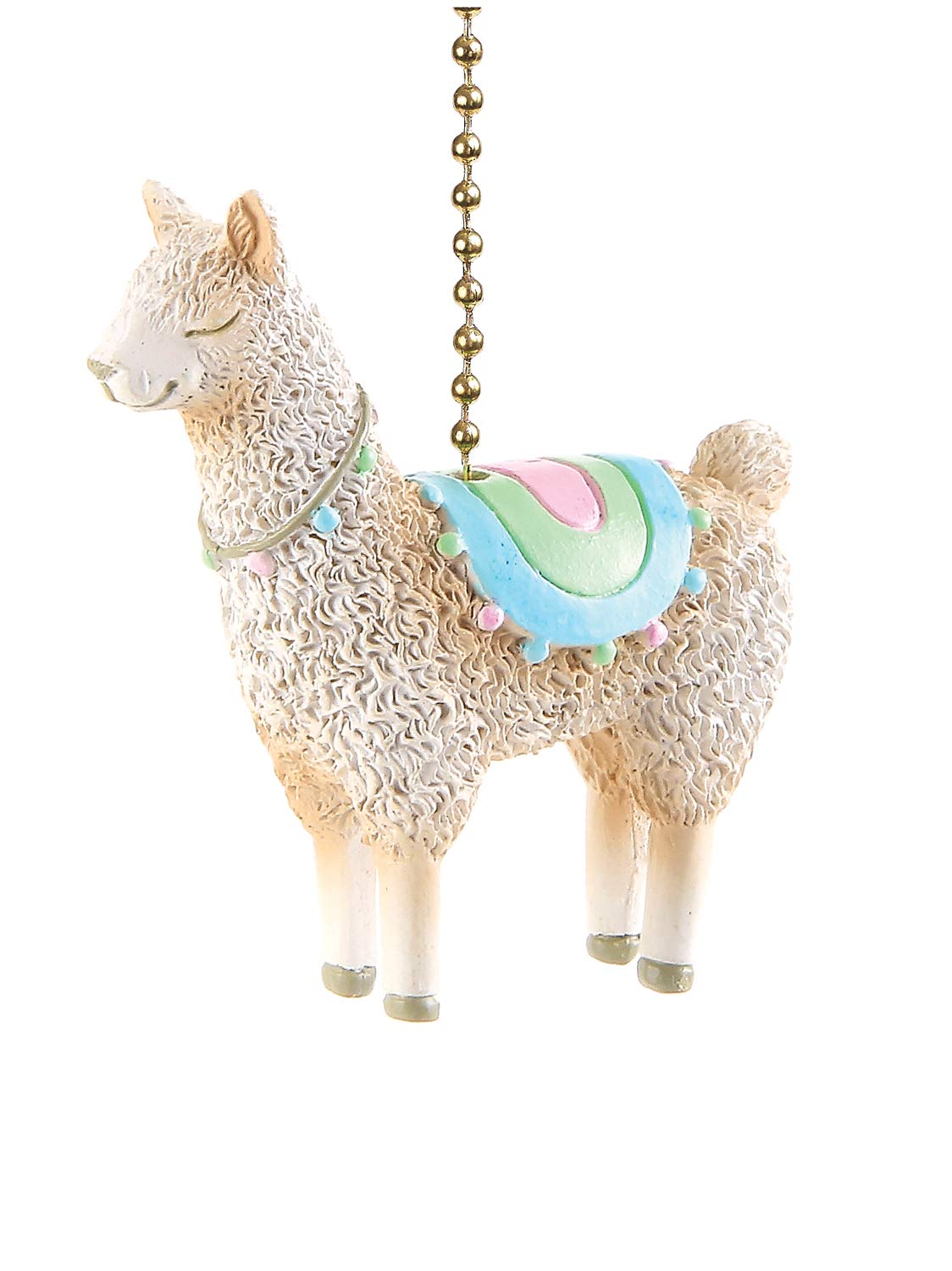 No Drama Llama Ceiling Fan Light - Hand-Painted Resin Pull Chain with Dimensional Design - Perfect for Kids Room, Nursery, and Boho Home Decor