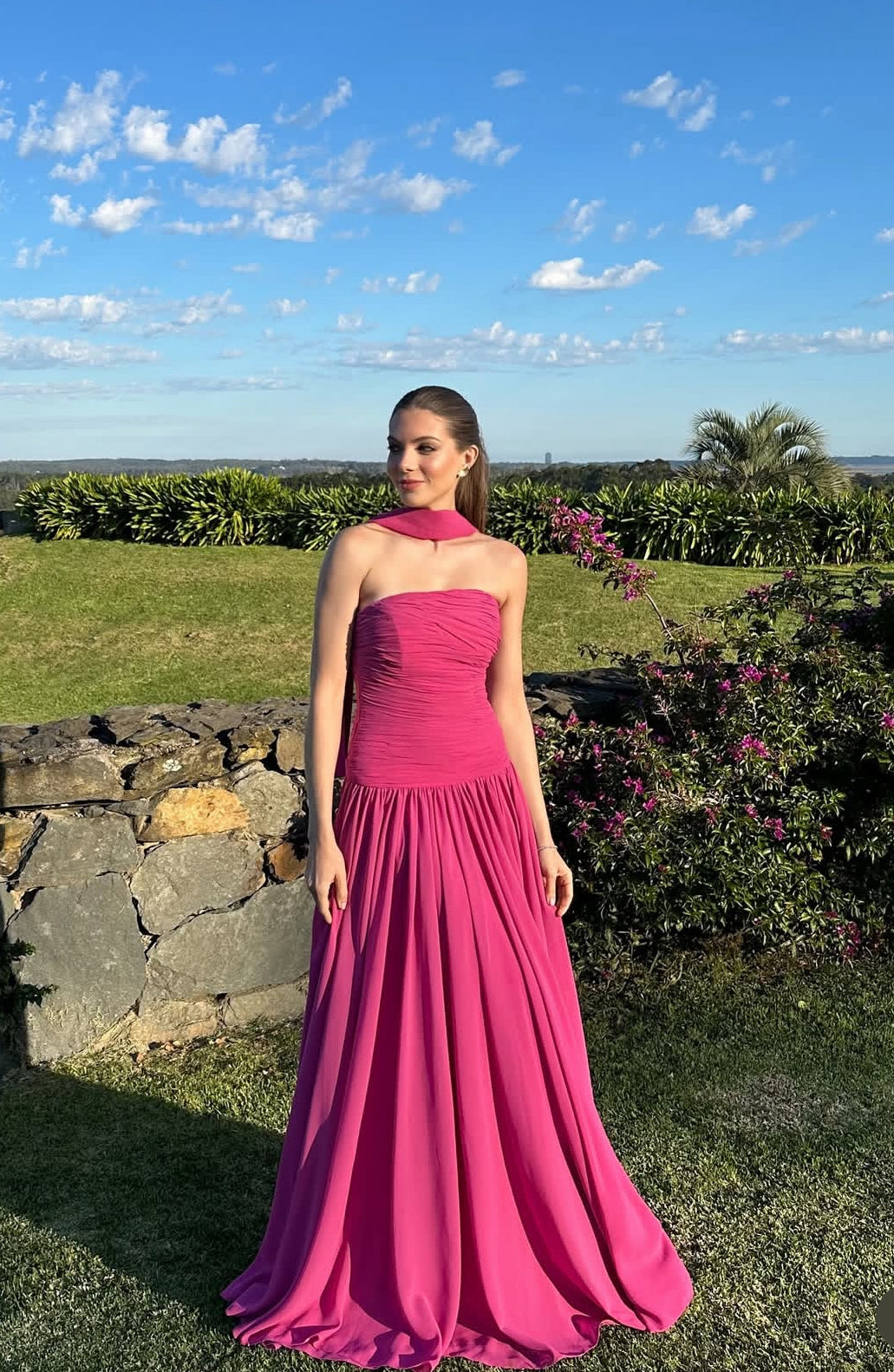 Elegant A-Line Chiffon Strapless Prom Dress for Wedding Guest - J6944 | Perfect for Formal Events, Parties & Special Occasions