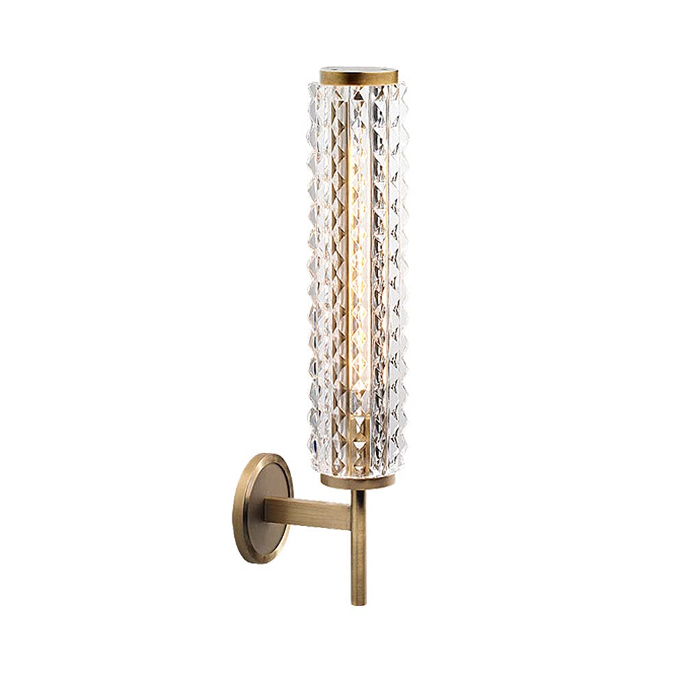 Nordic Style Glass Crystal Wall Sconce Lighting Fixture - Gold E14 Geometric Semi-Flush Mount Lamp for Living Room, Bedroom, Hallway & Hotel Decor | Modern Wall Lighting for Ambient & Accent Illumination