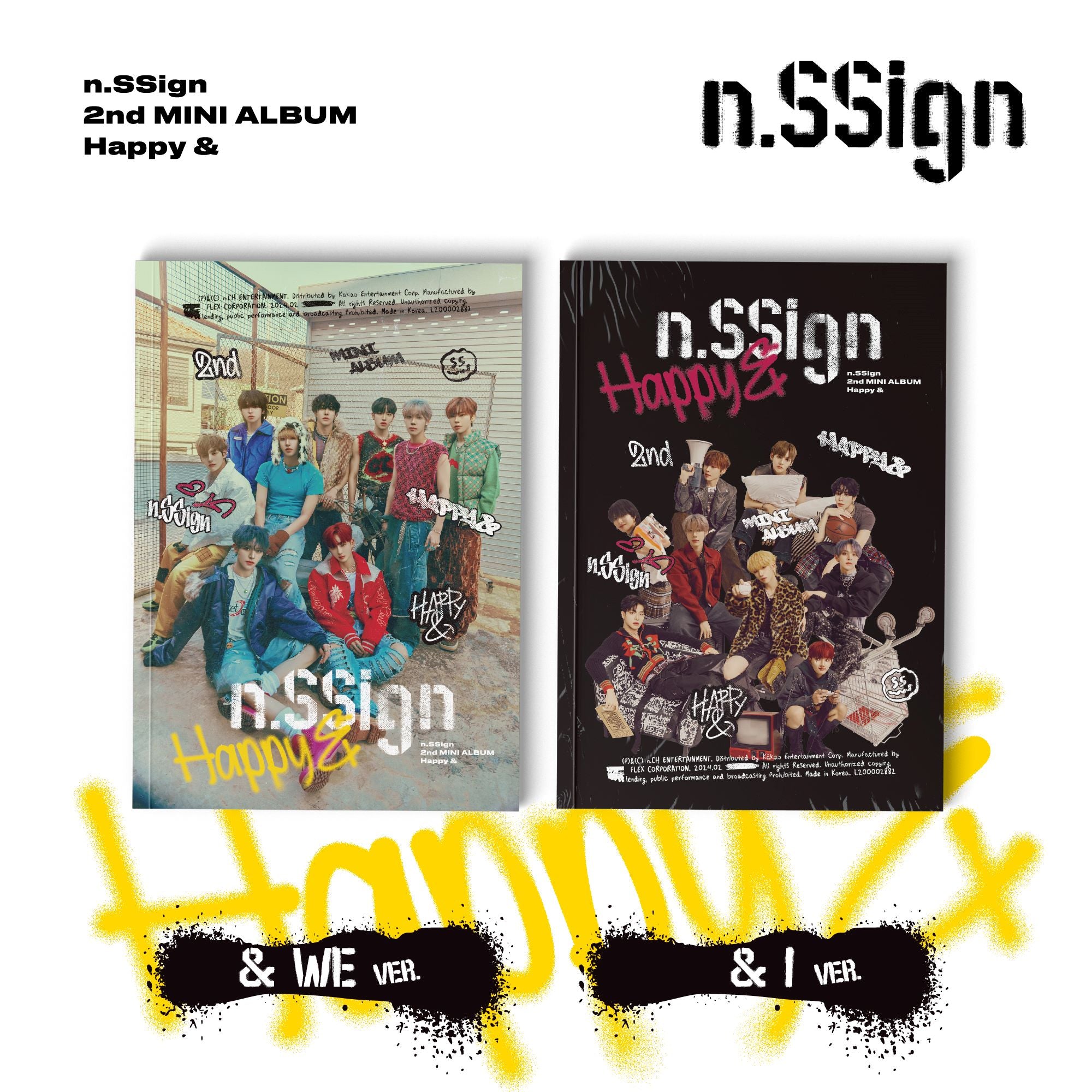 N.SSIGN 2ND MINI ALBUM 'HAPPY &' - K-Pop Music CD with Photobook | Perfect for K-Pop Fans, Collectors & Gift Giving | Enjoy at Home, Parties or While Traveling