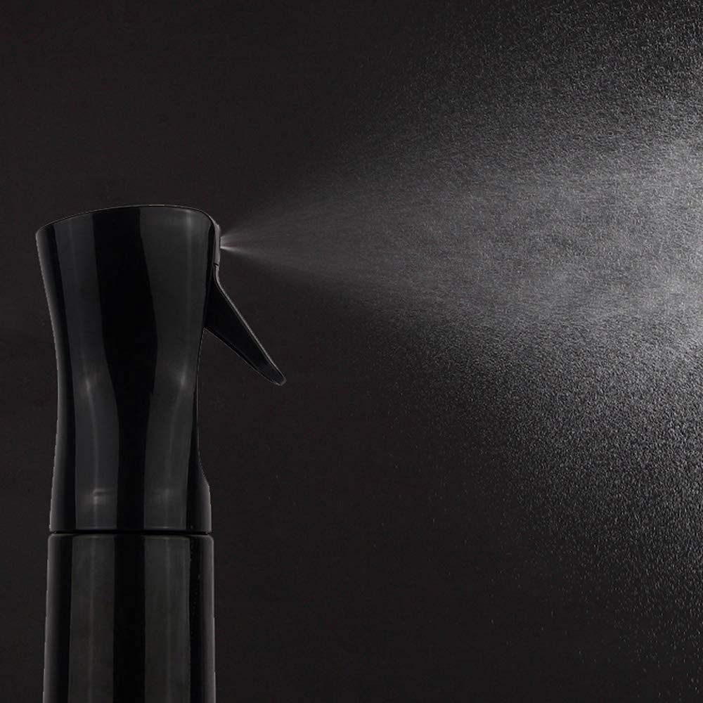 Olafur 300ML Fine Mist Spray Bottle (Pack of 1) - Continuous Mister for Hair, Plants, Cleaning & Beauty - Ultra Fine Water Mist Sprayer (Black) | Perfect for Hair Styling, Plant Care, Home Cleaning & Travel Essentials