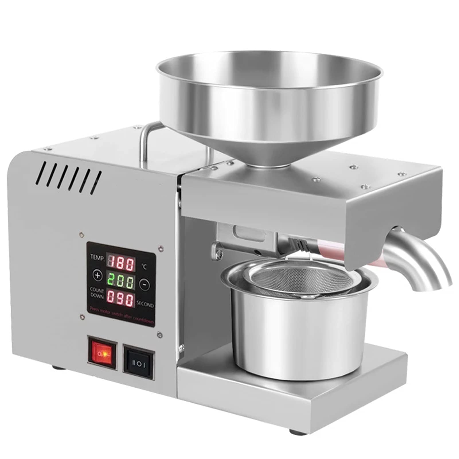 Automatic Oil Press Machine - Hot & Cold Oil Extractor (50-240°C) with LCD Touch Screen & Intelligent Control Panel for Peanuts, Nuts, Seeds - Perfect for Home Use, Commercial Kitchens & Organic Oil Production