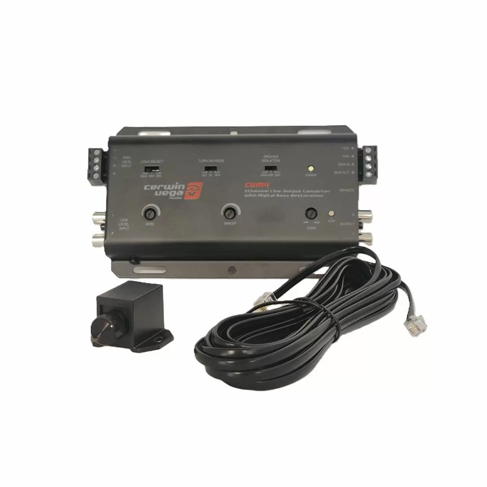 Cerwin Vega CVM4 2 Channel High Power Line Output Converter with Bass Boost - Car Audio System Adapter for Amplifiers & Subwoofers | Perfect for Vehicle Sound Upgrades & Custom Installations