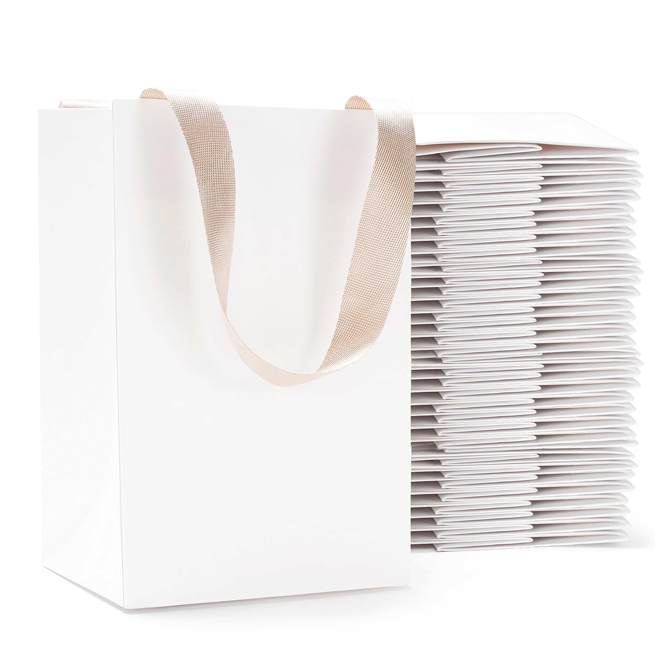 40Pcs White Gift Bags Small Size 5.25