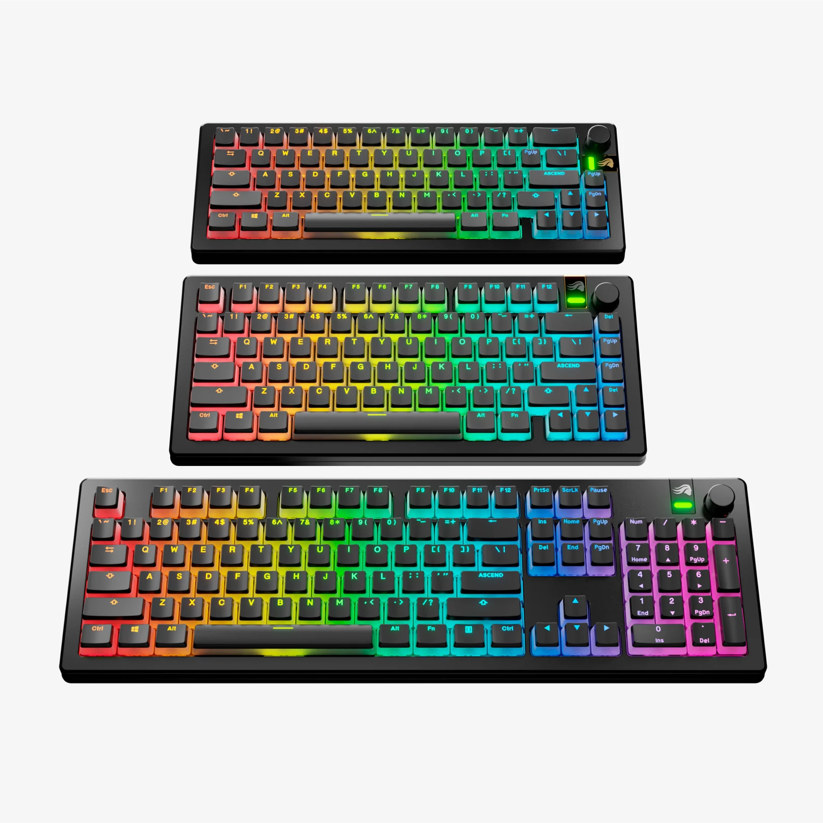 GPBT Aura V3 Keycaps - 129 Keys Custom Mechanical Keyboard Keycap Set, PBT Material, Cherry MX Profile, RGB Backlit Compatible - Perfect for Gaming, Typing & Office Work