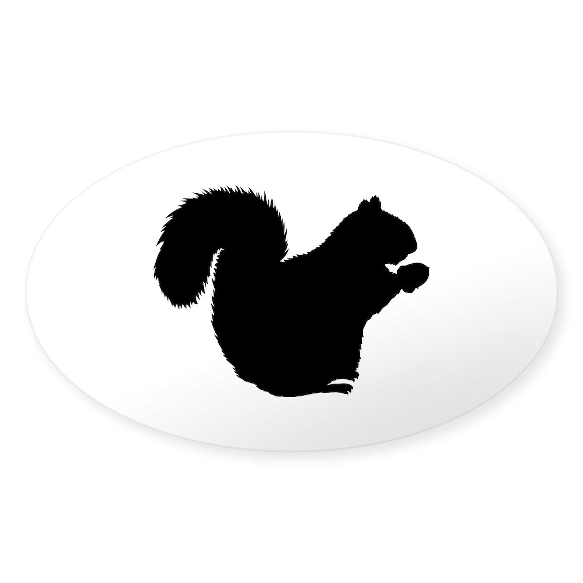 Squirrel Oval Car Sticker - Durable Bumper Decal for Cars & Laptops