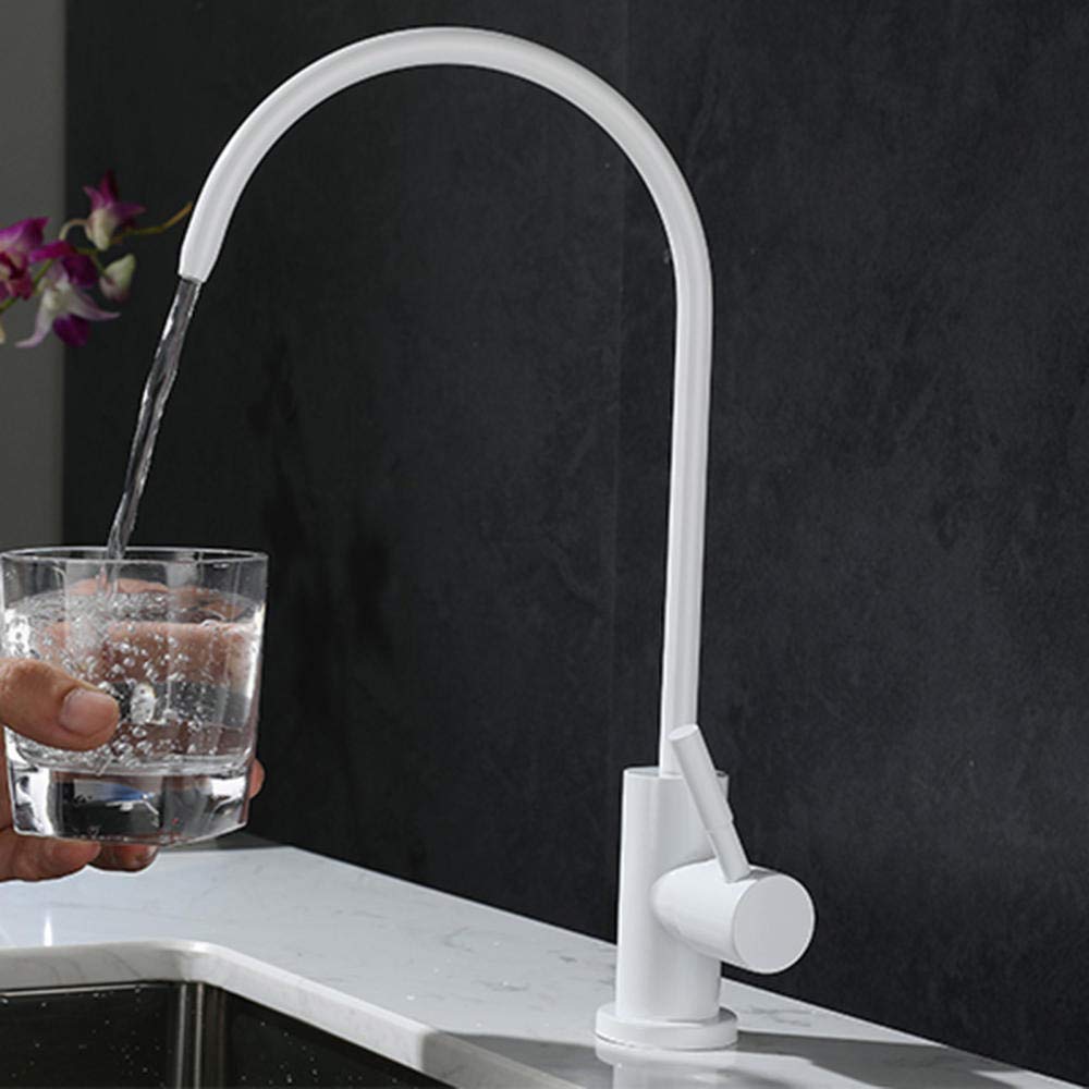 1/4'' Stainless Steel Reverse Osmosis Drinking Water Filter Faucet - Gooseneck Kitchen Tap Water Purifier for Direct Drinking | Perfect for Home, Office & RV Use